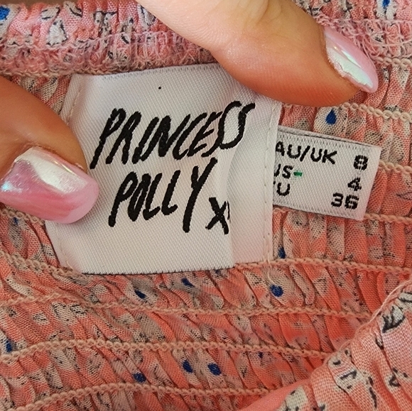 Princess Polly Pink And Floral Crop Top Women's Size 4. - Picture 4 of 5